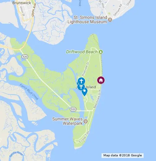 Churches of Jekyll Island - An Interactive Google Map