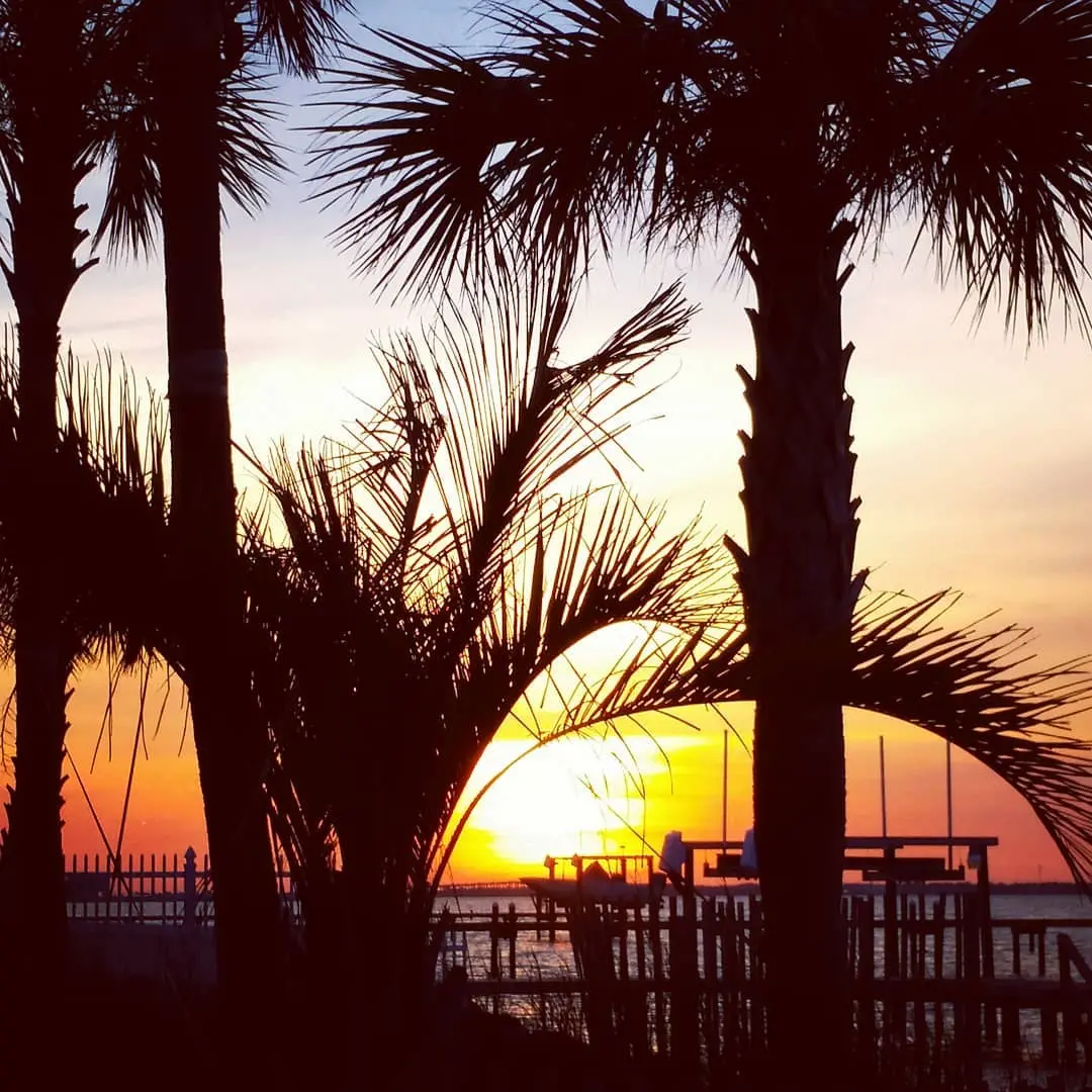 Pensacola Beach Bayside Sunset. #visitpensacolabeach #TikiHousePensacolaBeach #Houfy.com