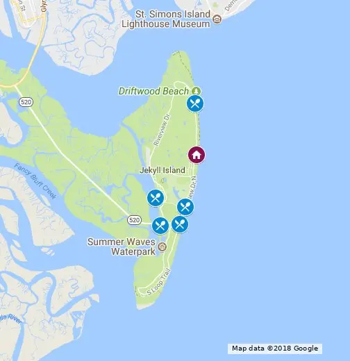 Food and Drink on Jekyll Island - An Interactive Google Map