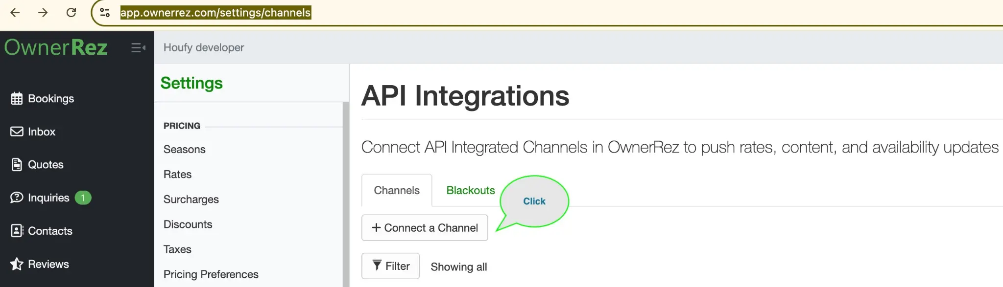 How to create connection id in ownerrez?