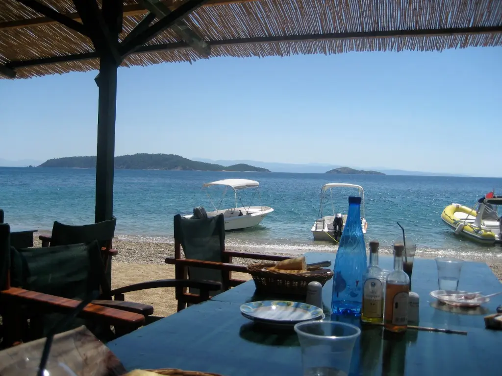 Boat trips to small islands near Skiathos Island with great beach tavernas